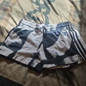 adidas Originals Black and White Brushstroke Athletic Shorts Good Condition Sm